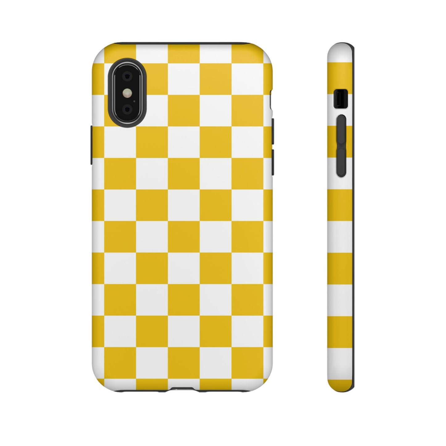 Yellow Checkered Phone Case - iPhone 17 Pro, 17, 16, 15, 14, 13, 12, 11, X, XR, XS MAX, Gift for Friends