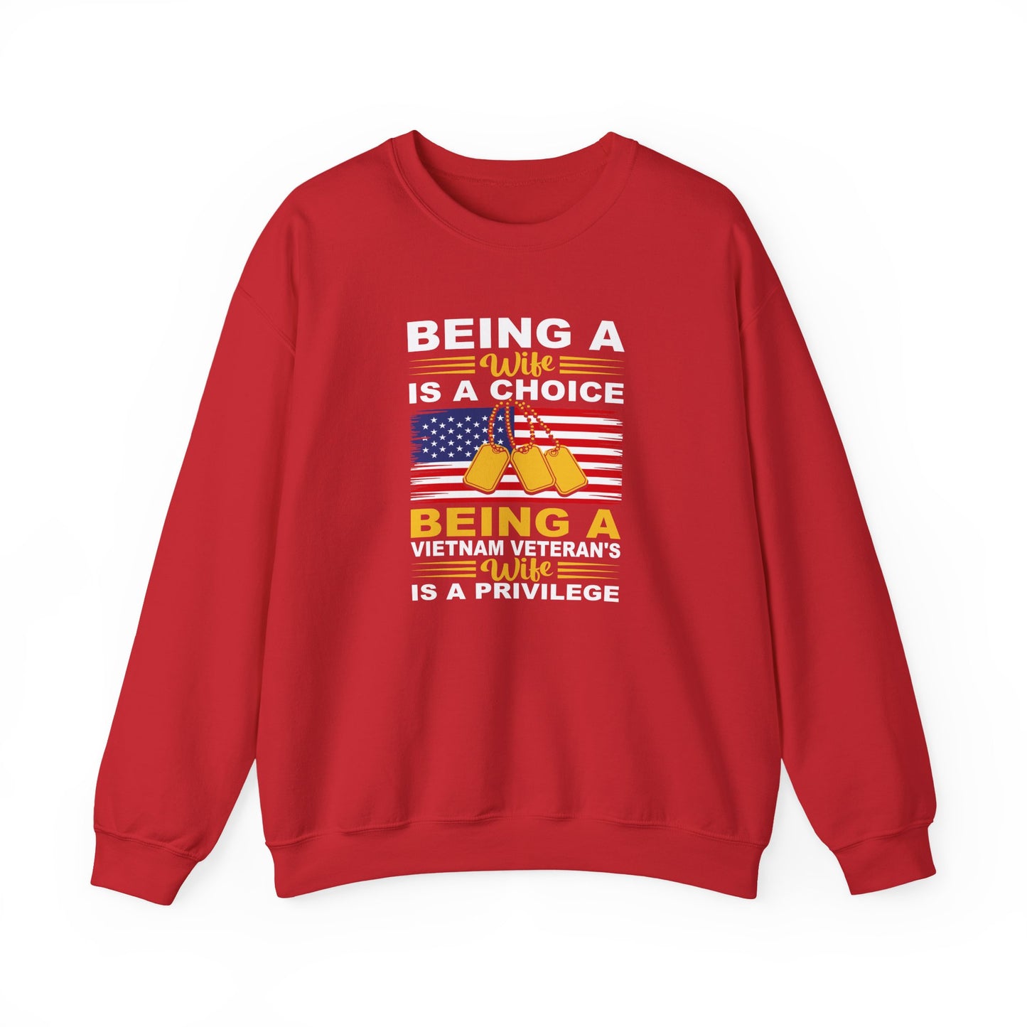 Vietnam Veteran Spouse Sweatshirt, Patriotic Crewneck, Gift for Veteran's Wife, Military Appreciation Apparel, Remembrance Day Gift