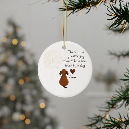 There Is No Greater Joy Dog Ornament, Pet Memorial Ceramic Keepsake, Dog Lover Christmas Ornament, Pet Quote Decor