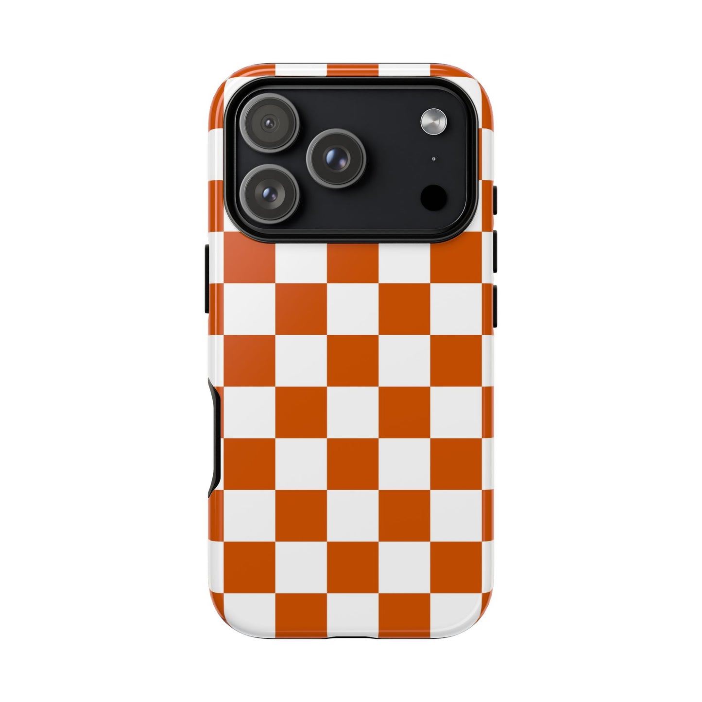 Checkered Phone Case, Checkered Phone Case - iPhone 17 16 15 14 13 12 11 Pro Max  - Trendy Black and Brown Checkerboard