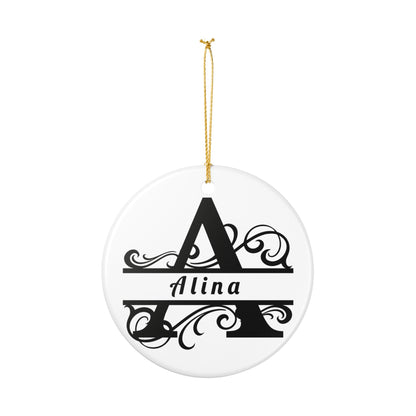 Personalized Ceramic Ornament Decoration, Custom Name Ornament, Holiday Decor, Unique Gift, Family Keepsake, Tree Ornament