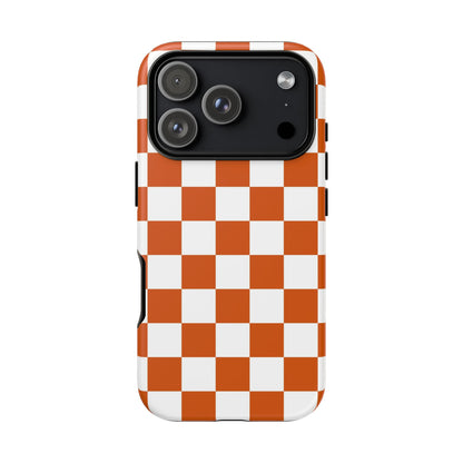Checkered Phone Case, Checkered Phone Case - iPhone 17 16 15 14 13 12 11 Pro Max  - Trendy Black and Brown Checkerboard
