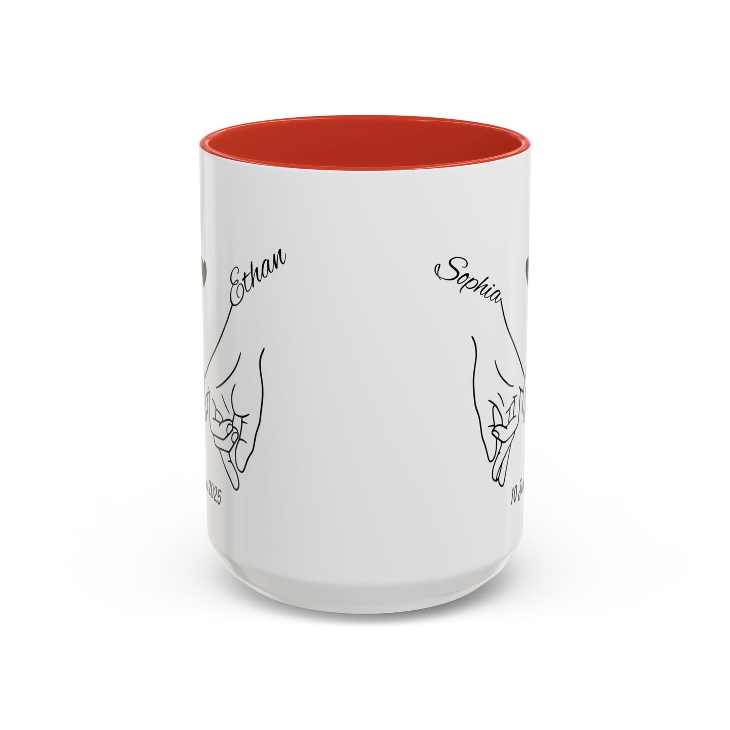 Holding Hands Couple Mug | Personalized Names & Date Coffee Cup | Custom Line Art Love Mug | Valentine Anniversary Gift for Couples