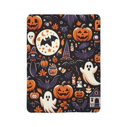 Halloween Fleece Sherpa Blanket, Cozy Fall Decor, Spooky Season Gift, Witchy Throw, Pumpkin Blanket, Ghostly Home Accessory