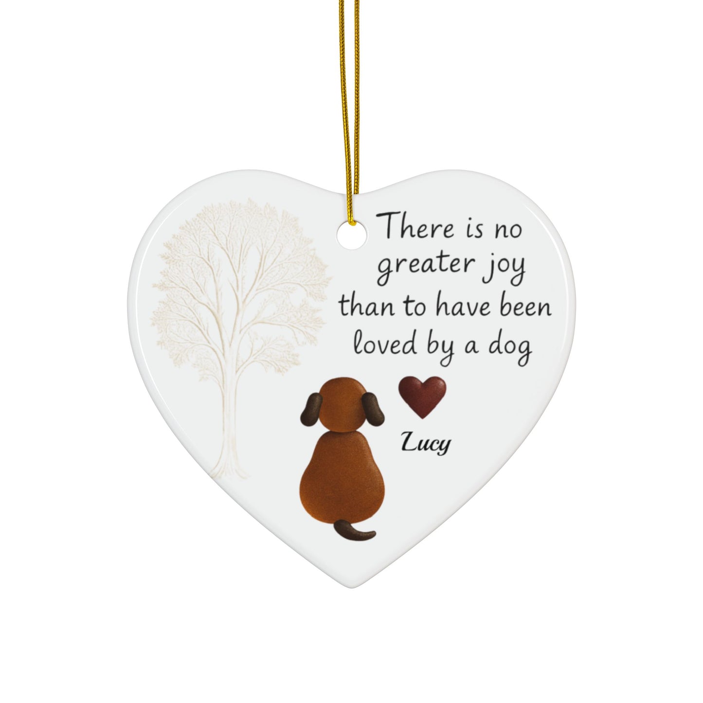 There Is No Greater Joy Dog Ornament, Pet Memorial Ceramic Keepsake, Dog Lover Christmas Ornament, Pet Quote Decor