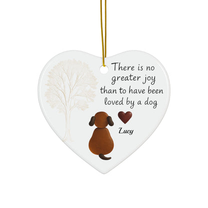 There Is No Greater Joy Dog Ornament, Pet Memorial Ceramic Keepsake, Dog Lover Christmas Ornament, Pet Quote Decor