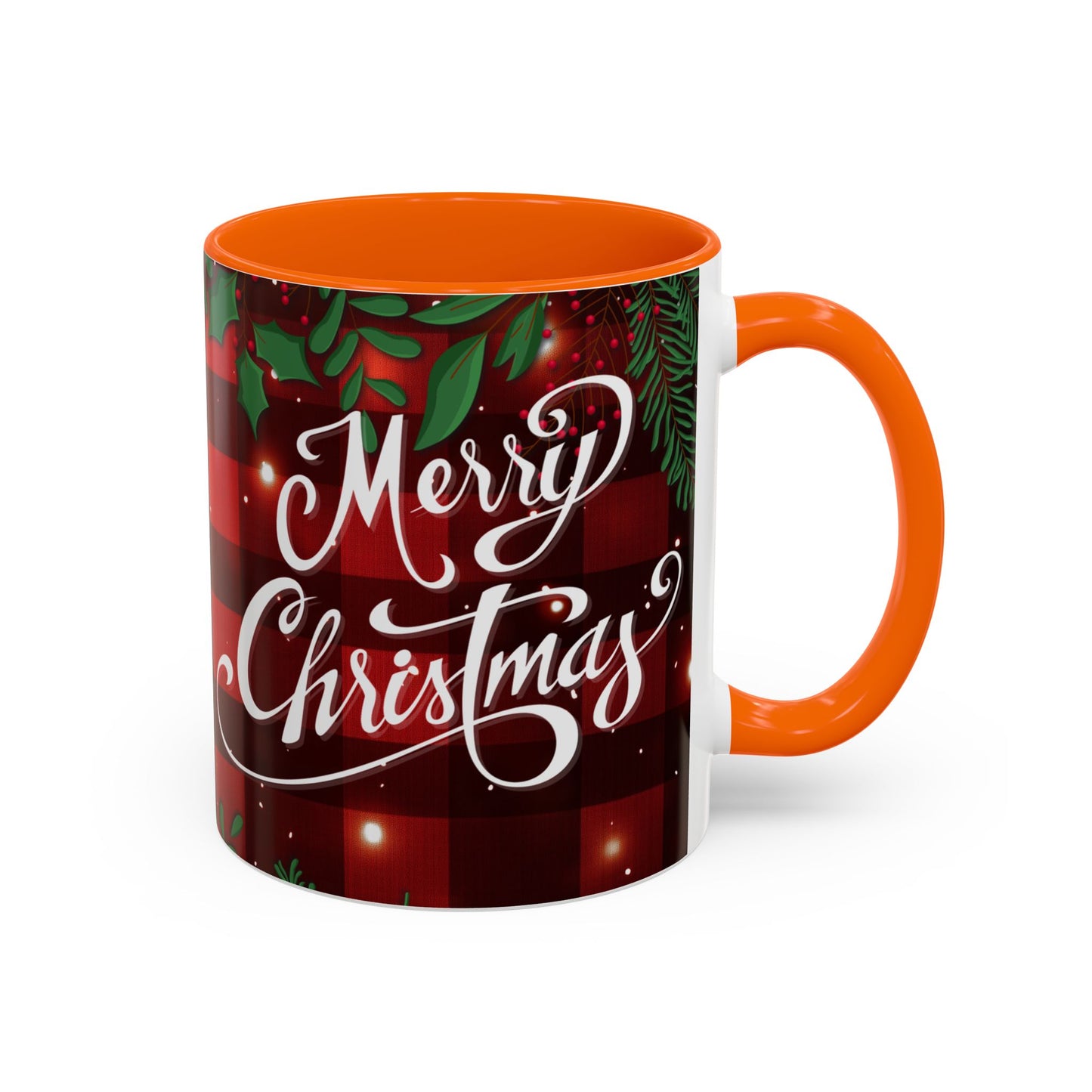 Personalized  Merry Christmas Accent Coffee Mug, Holiday Gift, Xmas Decor, Festive Beverage Cup, Custom Holiday Mug