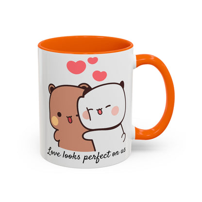 Personalized Dudu Bubu Mug | Cute Bear Coffee Cup | Color Handle Mug | Birthday Christmas Gift | Funny Mug for Her Him Valentine Gift