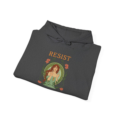 Resist Floral Goddess Hoodie, Feminist Botanical Sweatshirt Hoodie, Empowerment Gift, Vintage Activist Hoodie, Cozy Eco Cotton Pullover