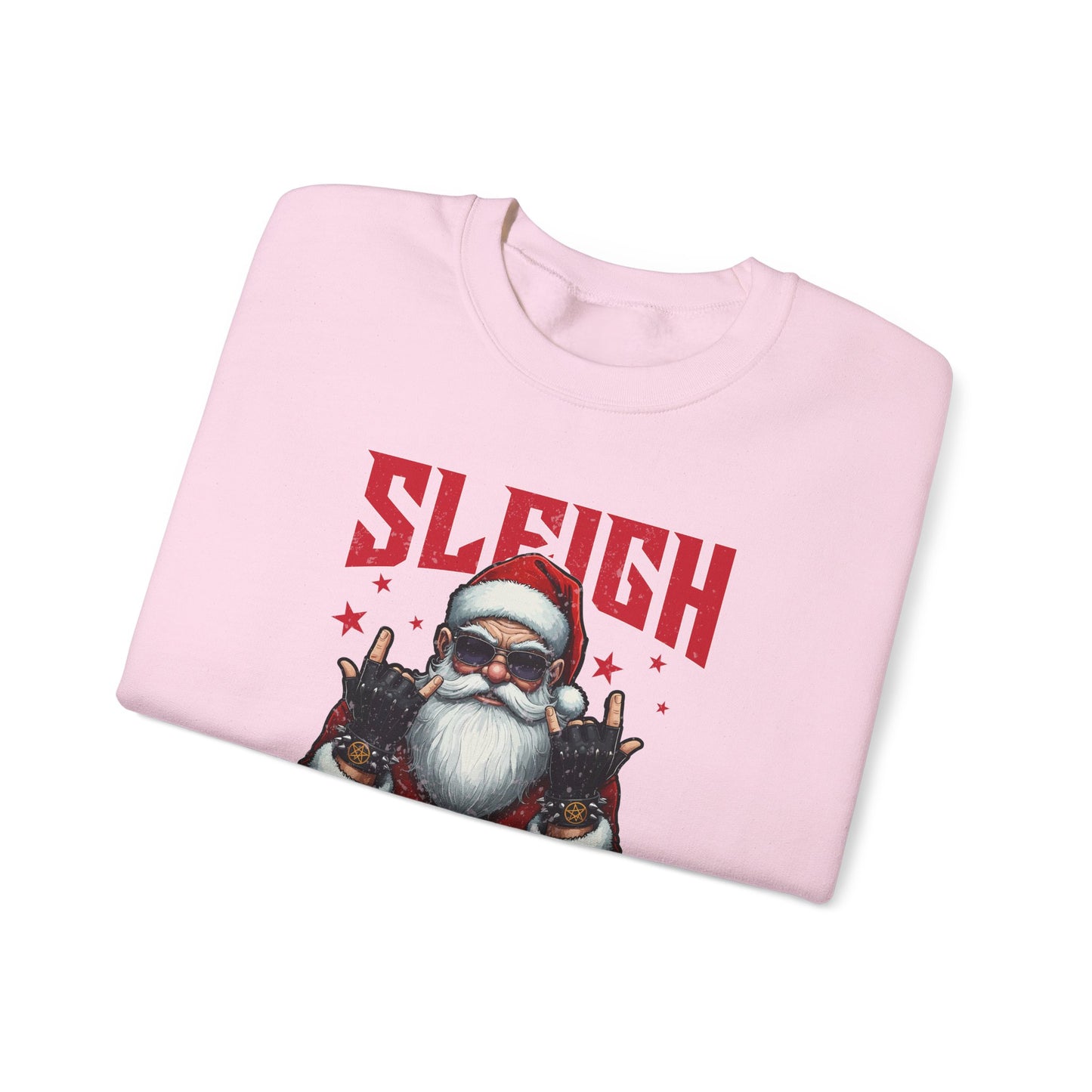 Funny Santa Sleigh All Day Sweatshirt | Rocker Santa Christmas Sweater | Funny Holiday Sweatshirt | Cozy Unisex Christmas Gift