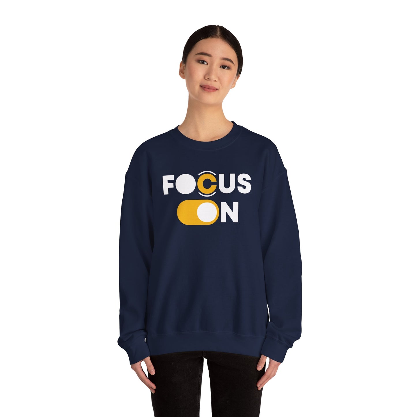 Focus On Sweatshirt | Motivational Pullover | Minimalist Positive Quote Sweater | Inspirational Gift for Men & Women