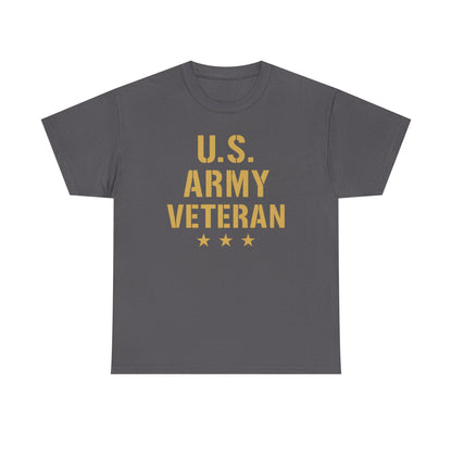 U.S. Army Veteran Heavy Cotton Tee, Patriotic Shirt, Military Gift, Casual Wear, Veteran Pride, Independence Day Apparel