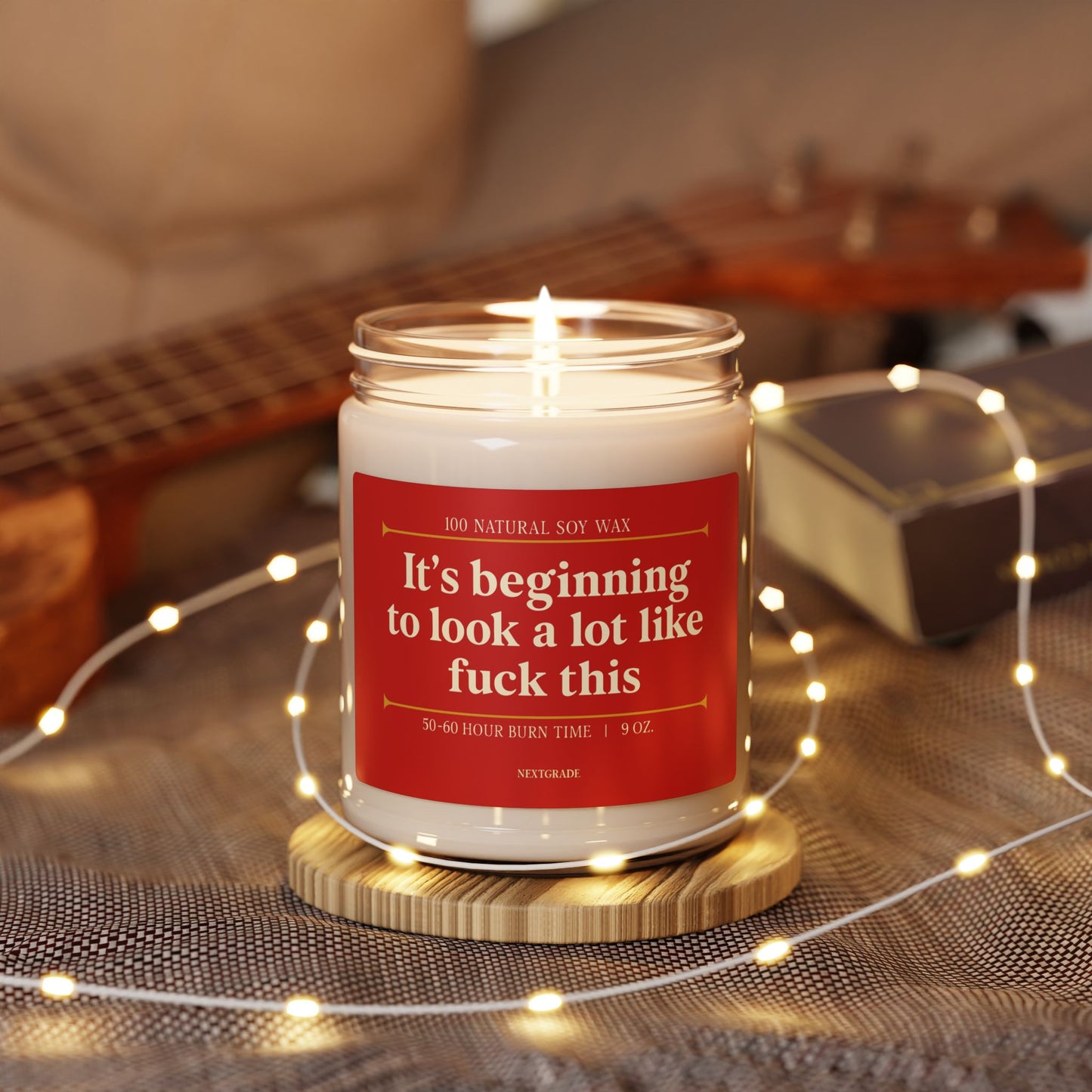 Funny Christmas Candle | "It's Beginning to Look a Lot Like F*ck" This Soy Candle | Holiday Gift | Scented 9oz Candle | Stress Relief Gift