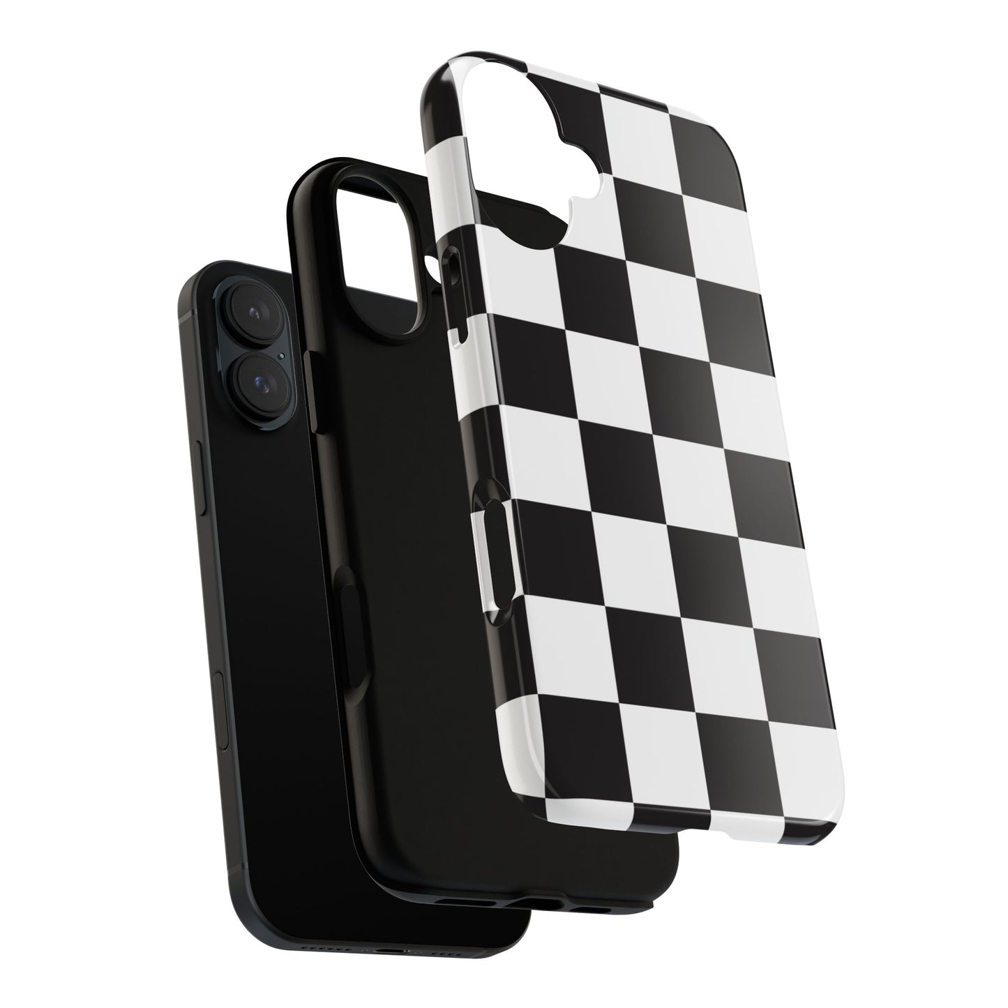 Black and White Checker iPhone Case, Stylish iPhone Cover for Teens, Holiday Gift, Unique Mobile Accessories, Tough Protection
