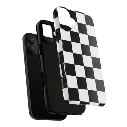 Black and White Checker iPhone Case, Stylish iPhone Cover for Teens, Holiday Gift, Unique Mobile Accessories, Tough Protection
