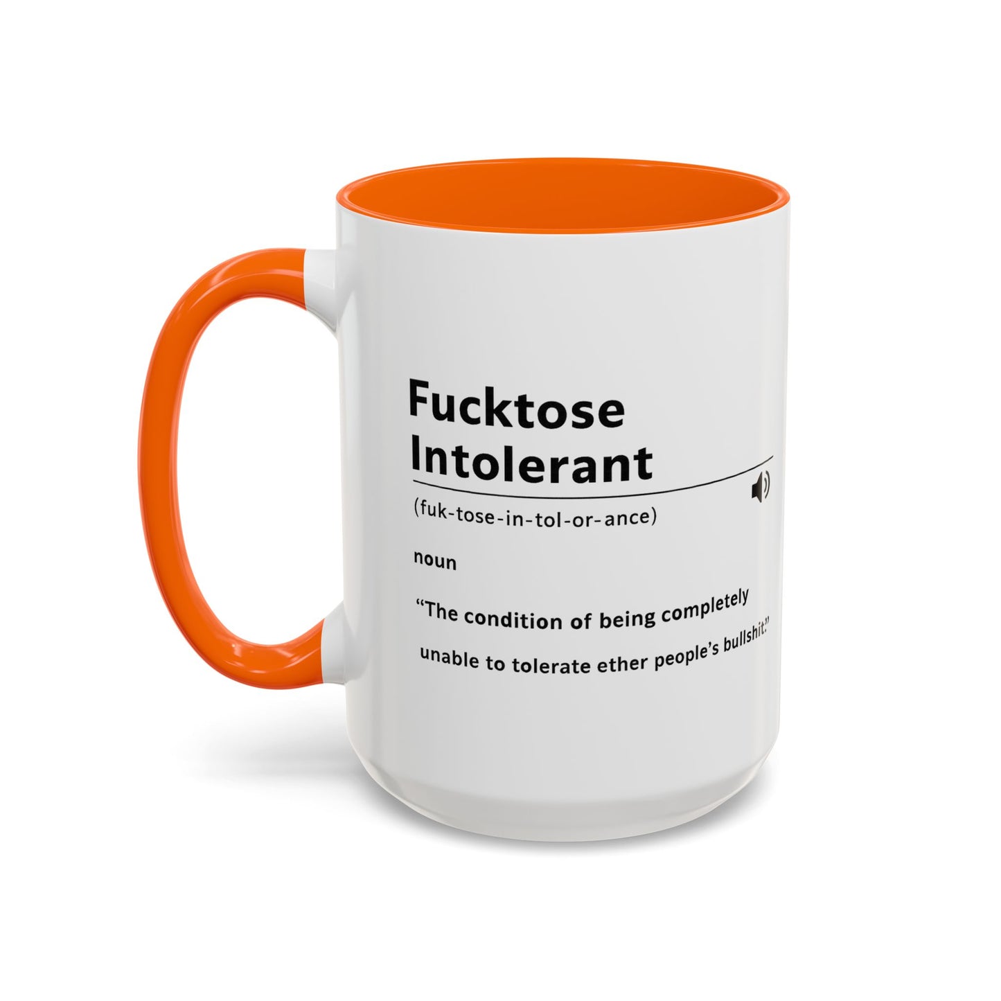Fucktose Intolerant Definition Mug, Funny Accent Coffee Mug 11oz 15oz, Sarcastic Adult Humor Mug, Gag Gift for Friends