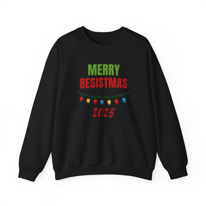 Merry Resistmas 2025 Sweatshirt, Cozy Holiday Crewneck, Unisex Sweatshirt, Christmas Gift, Festive Apparel, 2025 Celebrations