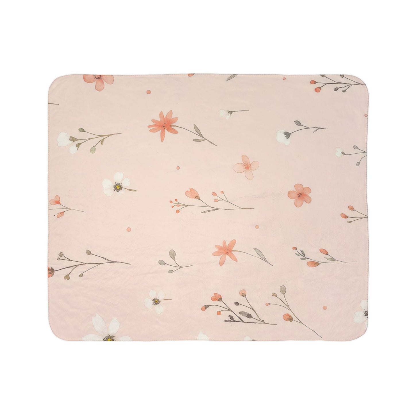 Floral Sherpa Blanket, Cozy Home Throw, Gift for Her, Indoor Comfort Blanket, Mother's Day Gift, Living Room Decor, Fleece Blanket
