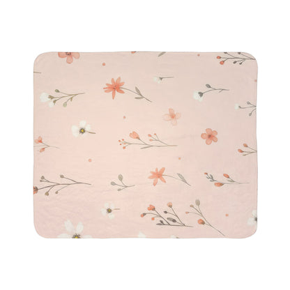 Floral Sherpa Blanket, Cozy Home Throw, Gift for Her, Indoor Comfort Blanket, Mother's Day Gift, Living Room Decor, Fleece Blanket