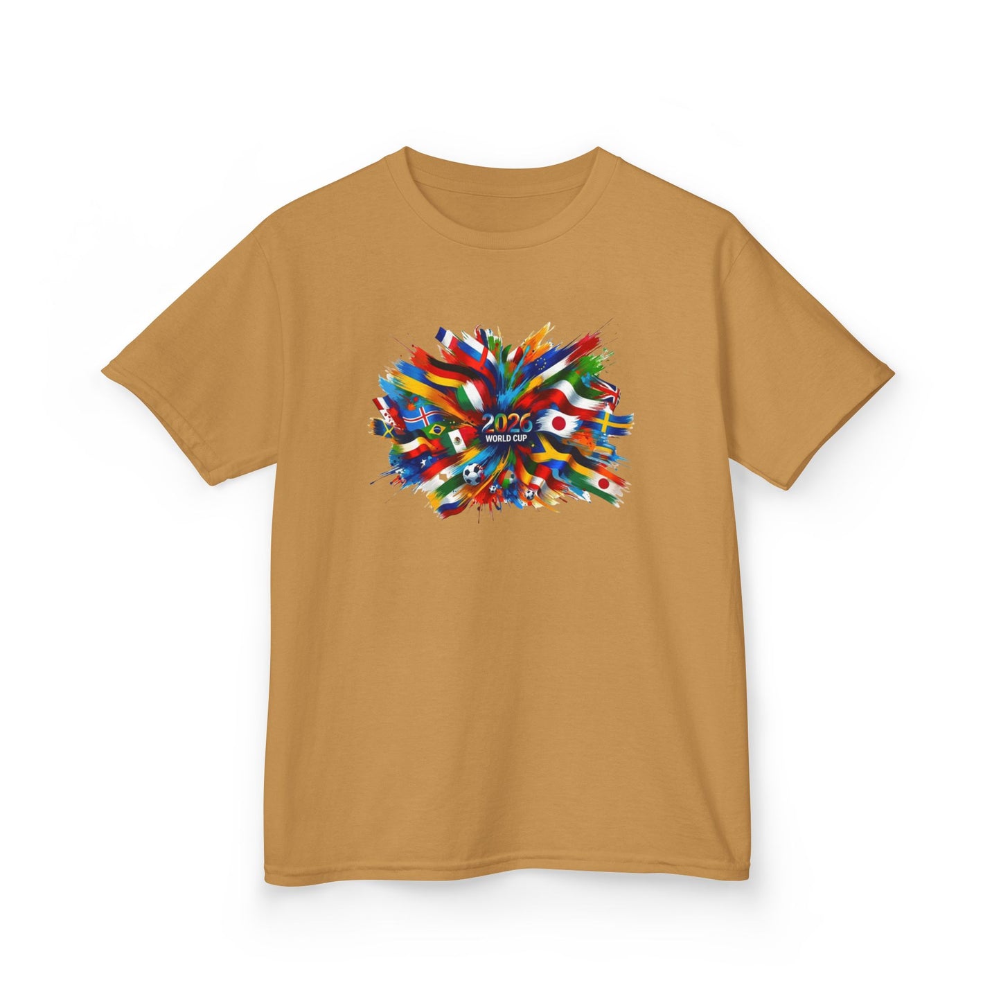 Colorful Paint Splash Kids T-Shirt | 2026 USA Soccer Tee for Kids | Abstract Art Graphic Shirt | Fun Youth Fan Gift, Football Lover Gift