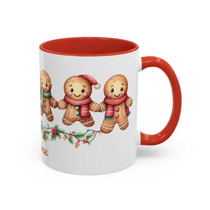 Personalized Gingerbread Friends Coffee Mug, Holiday Mug, Christmas Decor, Personalized Coffee Cup, Gift for Her, Winter Wonderland