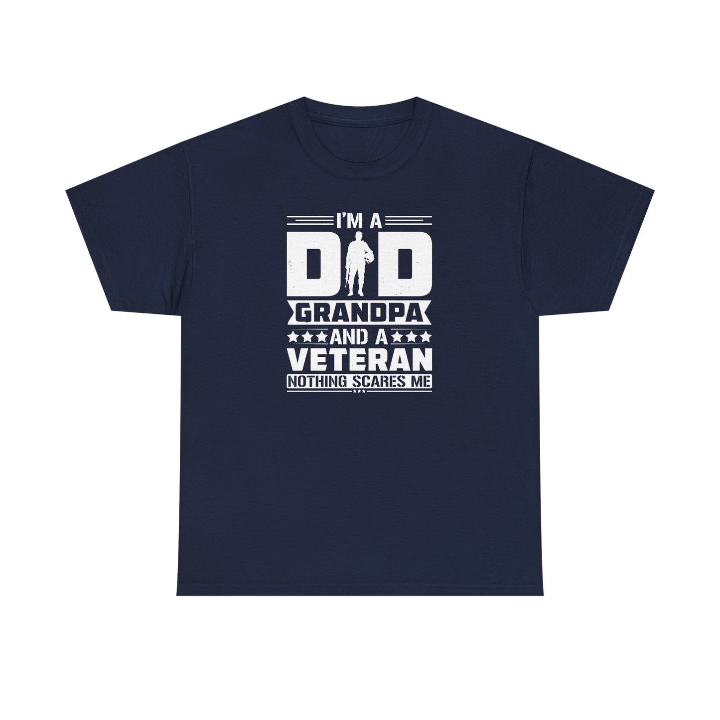Funny Veteran Grandpa Cotton T-Shirt, Perfect Gift for Father's Day, Military Families, Memorial Day, Patriotic Shirt, Military Pride