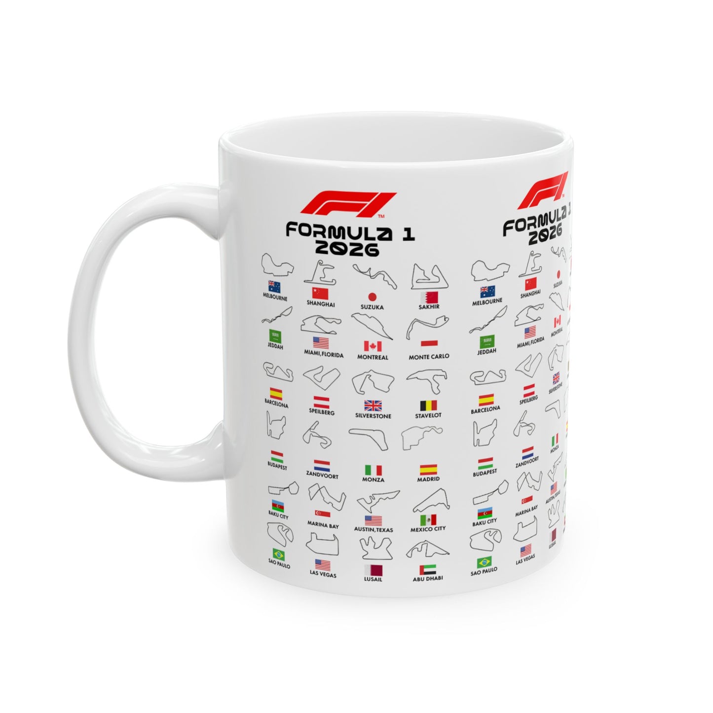 Formula One 2026 Mug, F1 Race Track Coffee Cup, Grand Prix Fan Gift, Motorsport Mug, Racing Dad Gift, Auto Lover Cup