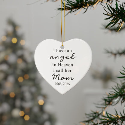 Custom Mom Memorial Ornament, Loss Of Parent, Remembrance Gift For Mother, Personalized Sympathy Ornament, Angel In Heaven, Christmas