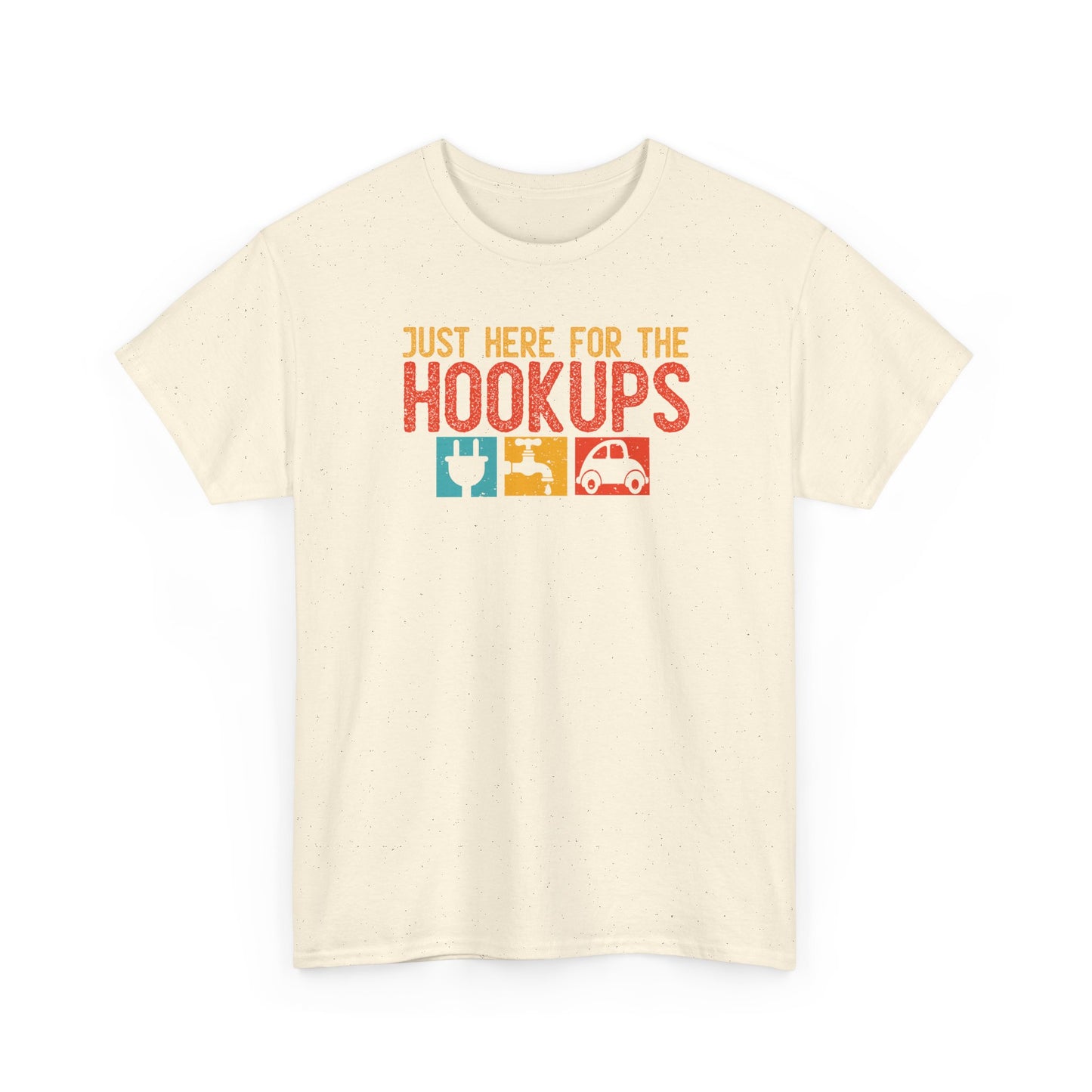 Just Here For The Hookups Shirt, Camping Fishing T-Shirt, Funny RV Camper Tee, Outdoors Graphic Tee, Campfire Gift for Men Women