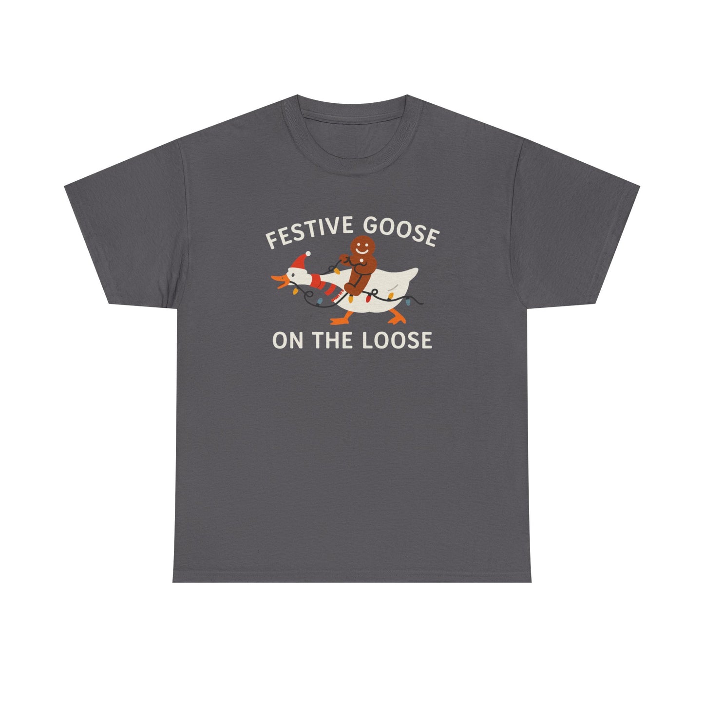 Festive Goose on the Loose Shirt, Funny Christmas Gingerbread Tee,  Holiday Comfort Colors T-Shirt, Cute Xmas Gift for Her and Him