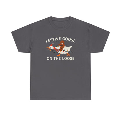 Festive Goose on the Loose Shirt, Funny Christmas Gingerbread Tee,  Holiday Comfort Colors T-Shirt, Cute Xmas Gift for Her and Him