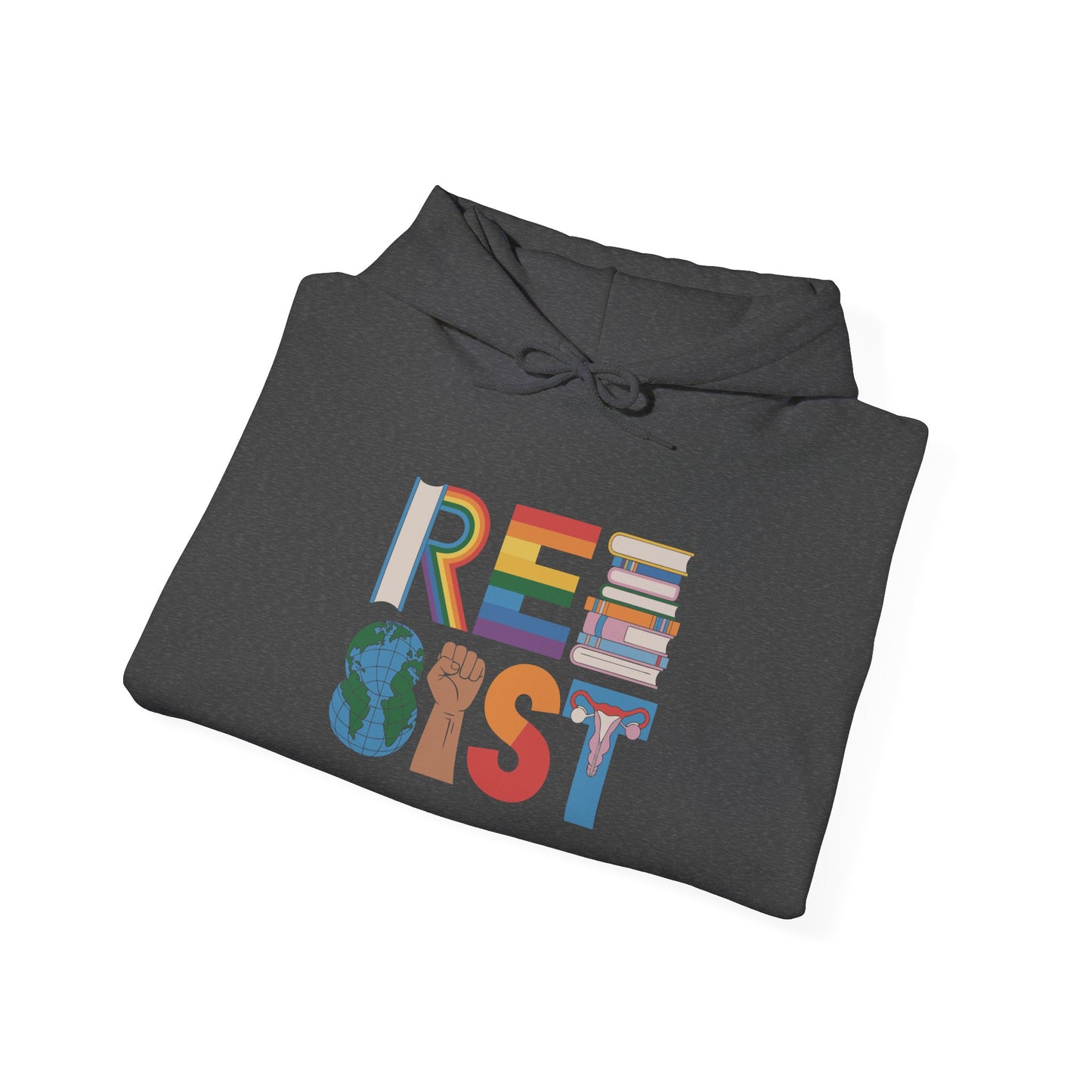 Resist Earth Globe Hoodie | RESIST Equality Hoodie | LGBTQ Pride Activism Hooded Sweatshirt | Feminist Hoodie | Social Empowerment Gift