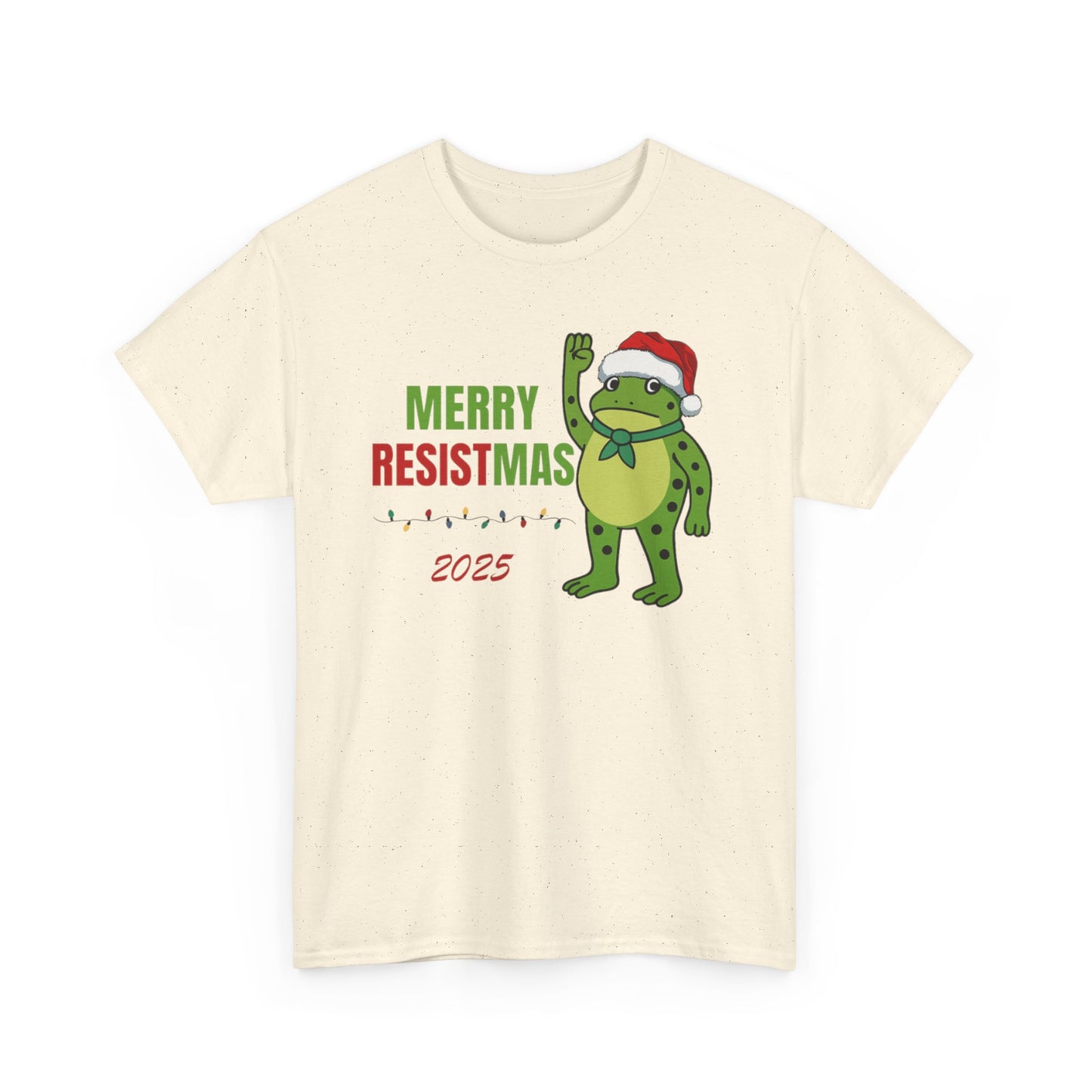 Merry Resistmas 2025 Tee, Funny Holiday T-Shirt, Christmas Gift, Unisex Cotton Top, Trendy Party Apparel, 2025 Celebratory Wear