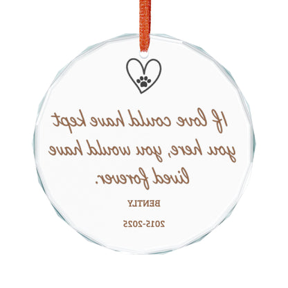 Custom If Love Could Have Kept You Here Pet Memorial Ornament Sympathy Gift for Dog or Cat Loss, Sympathy Gift, Loss of Pet Remembrance