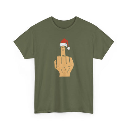 Santa Middle Finger Tee | Funny Offensive Christmas Shirt | Naughty Christmas Shirt | Funny Holiday TShirt for Adults | Sarcastic Santa Gift