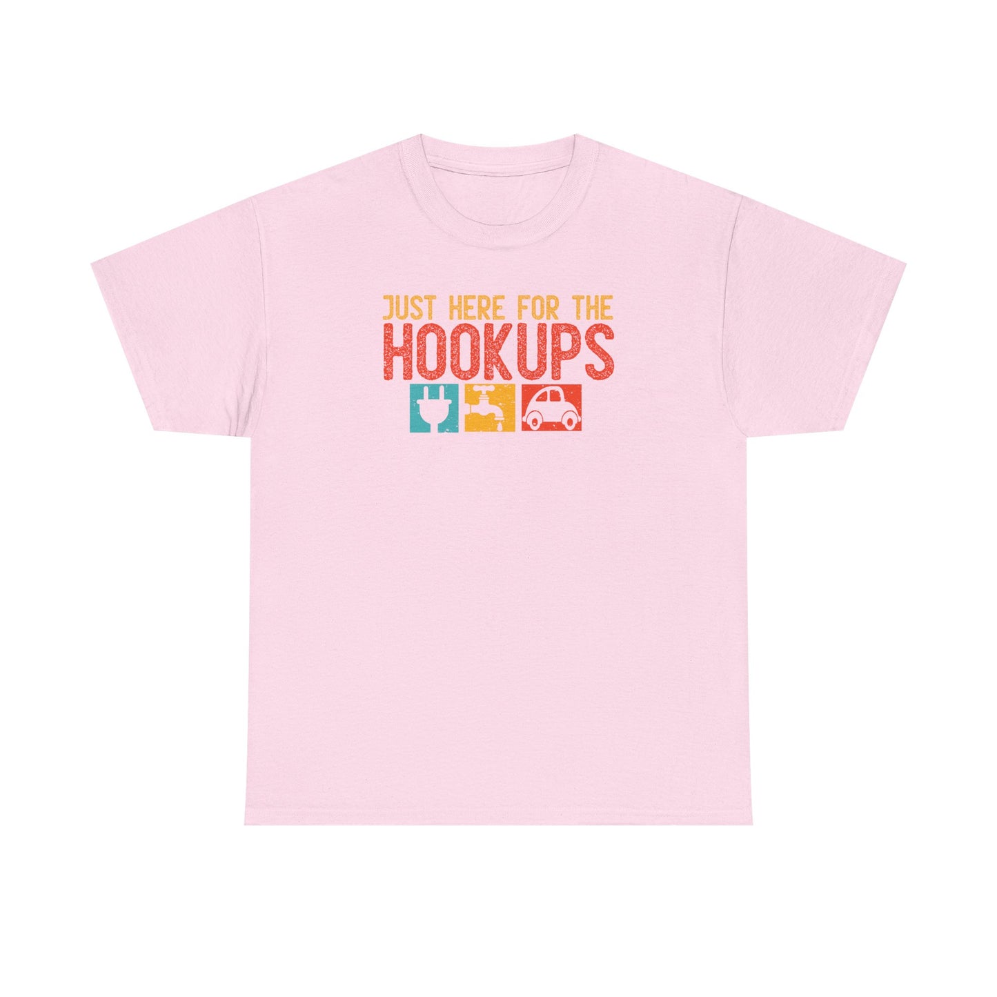 Just Here For The Hookups Shirt, Camping Fishing T-Shirt, Funny RV Camper Tee, Outdoors Graphic Tee, Campfire Gift for Men Women