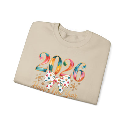 2026 Happy New Year Sweatshirt, Colorful New Year Crewneck, NYE Party Shirt, New Year Gift for Her, Holiday Winter Pullover