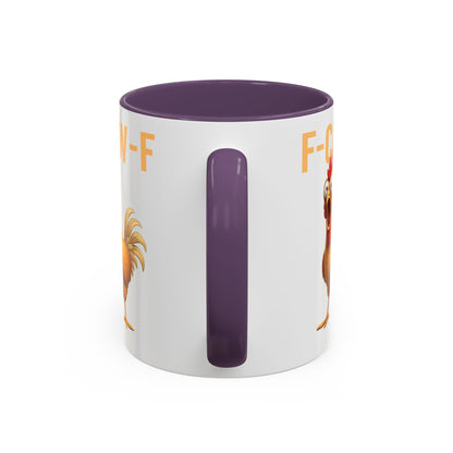 Funny Rooster Mug F-CAW-F Chicken Coffee Mug, Adult Humor Farm Animal Cup, Chicken Meme Mug, Gag Gift 11oz 15oz