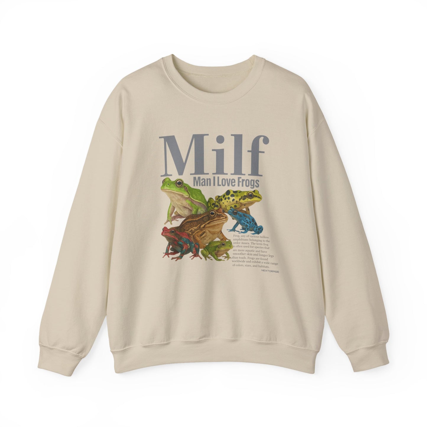 Man I Love Frogs Sweatshirt, Vintage Style Meme Frog Sweater, Funny Gen Z ''MILF'' Frog Crewneck, Inappropriate Gag Gift, Cozy Pullover