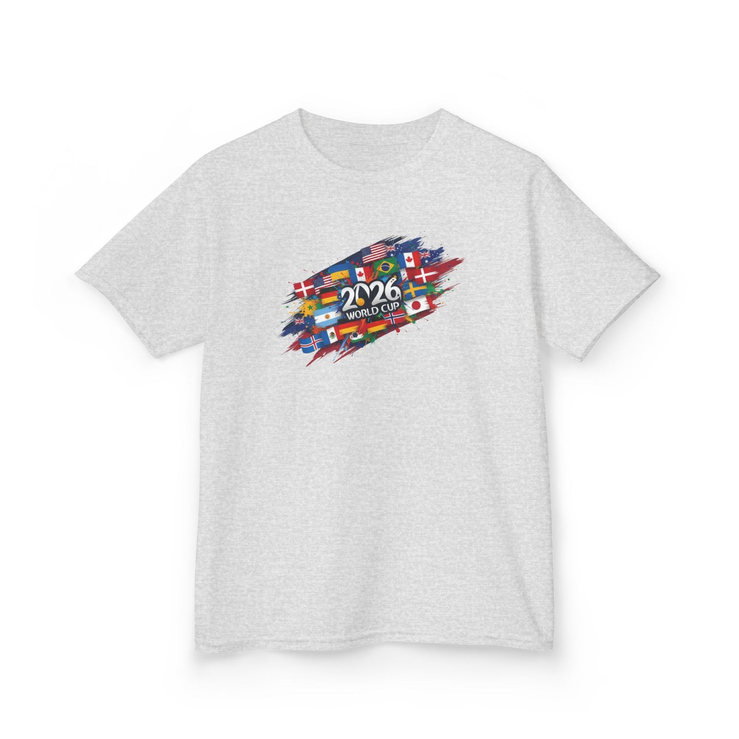 2026 World Flags Kids T-Shirt | Colorful International Flags Tee for Kids | Global Soccer Fan Shirt | Fun Cotton Youth Top