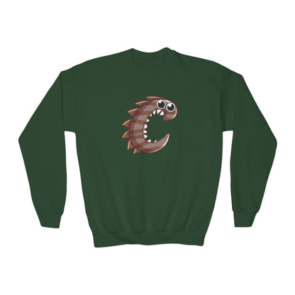Cute Fish Graphic Youth Crewneck Sweatshirt, Fun Gift, Cozy Wear, Casual Style, Perfect for Kids, Name Initial Sweatshirt, Birthday Gift