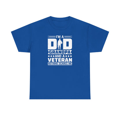 Funny Veteran Grandpa Cotton T-Shirt, Perfect Gift for Father's Day, Military Families, Memorial Day, Patriotic Shirt, Military Pride