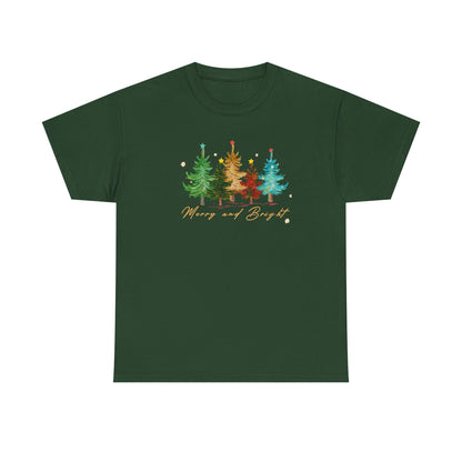 Merry and Bright Trees, Women's Christmas Shirt, Womans Holiday Shirt,Christmas Gift,Chic Winter Shirt,Cute Holiday Tee,Christmas Tree Shirt