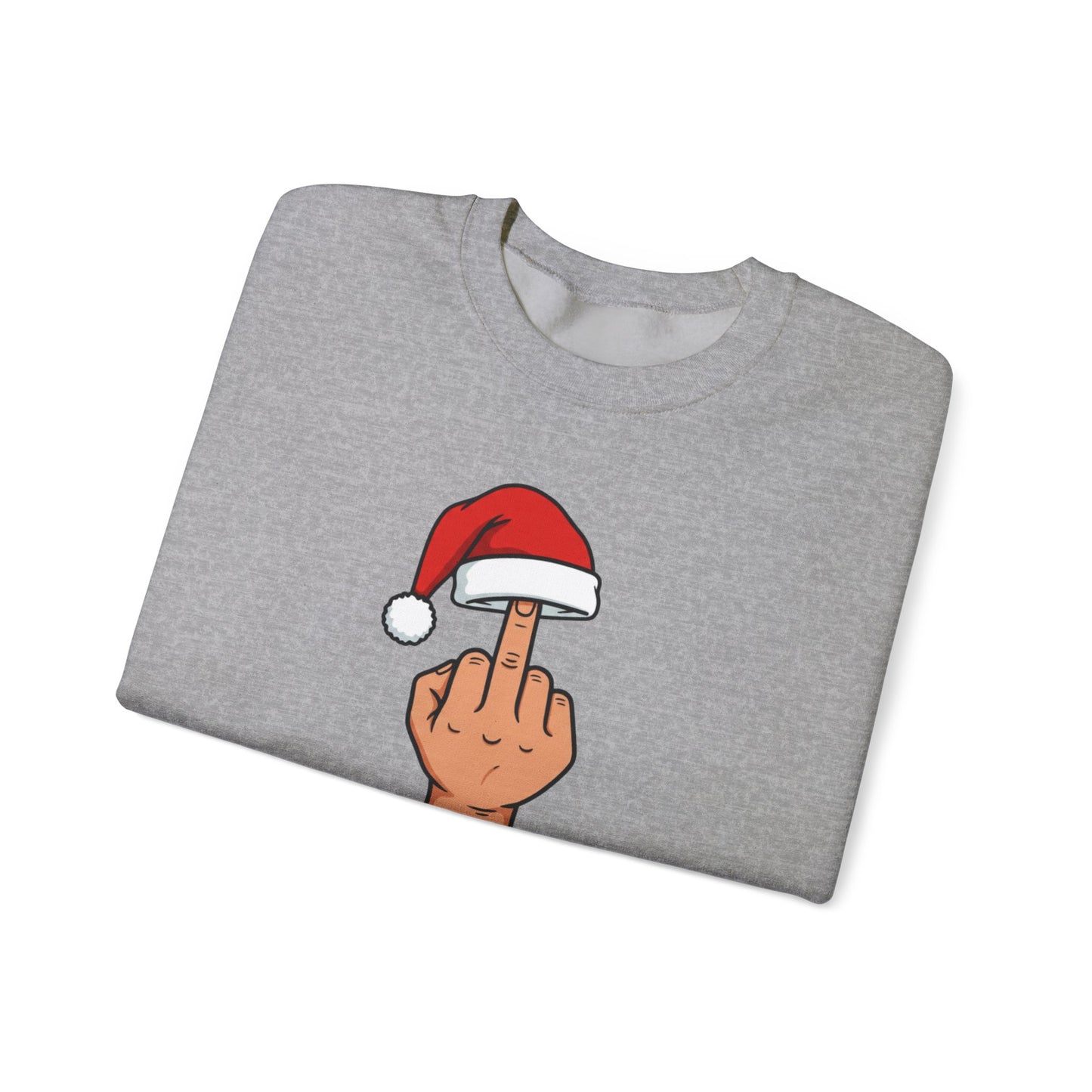 Funny Christmas Sweatshirt, Santa Hat Middle Finger Shirt, Merry Christmas Crewneck, Offensive Holiday Sweater, Funny Xmas Gift