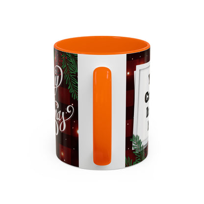 Personalized  Merry Christmas Accent Coffee Mug, Holiday Gift, Xmas Decor, Festive Beverage Cup, Custom Holiday Mug