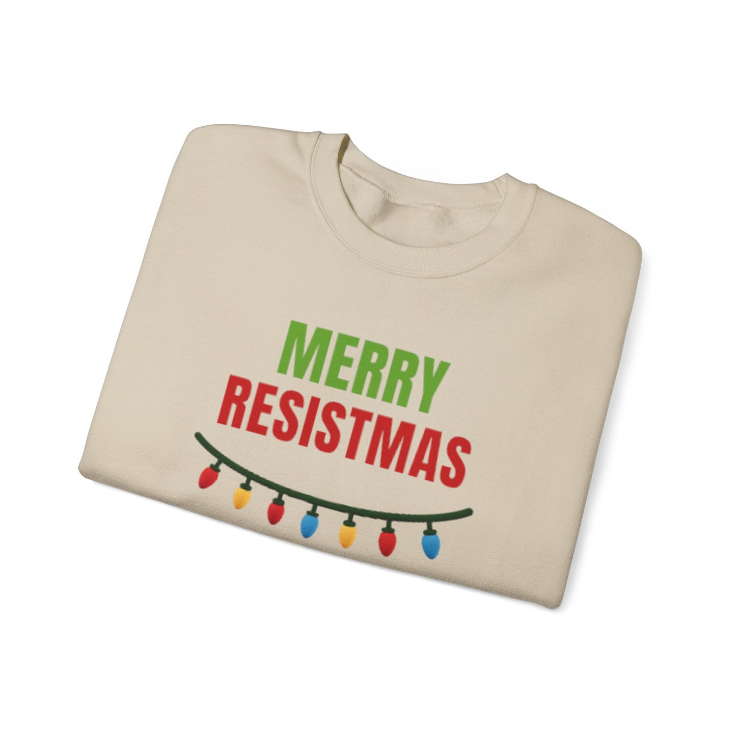 Merry Resistmas 2025 Sweatshirt, Cozy Holiday Crewneck, Unisex Sweatshirt, Christmas Gift, Festive Apparel, 2025 Celebrations