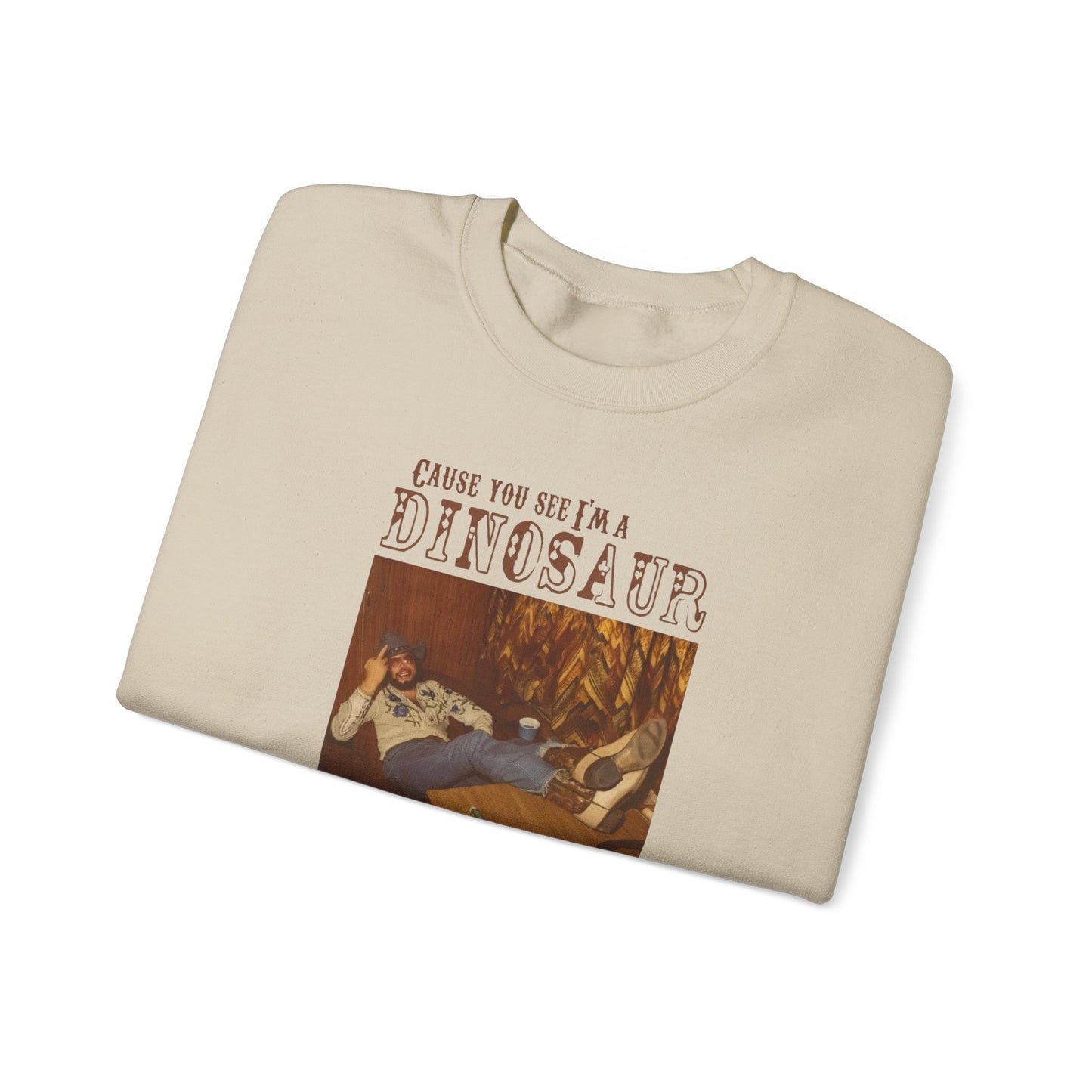 Cause You See I'ma Dinosaur Sweatshirt | Western Cowboy Crewneck | Boho Hippie Country Music Pullover | Vintage Southern Style Gift