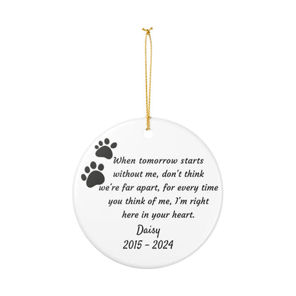 Personalized Pet Memorial Ornament, Pet Loss Gift, Dog Cat Tribute Decoration, Remembrance Keepsake, Heartfelt Sympathy Gift
