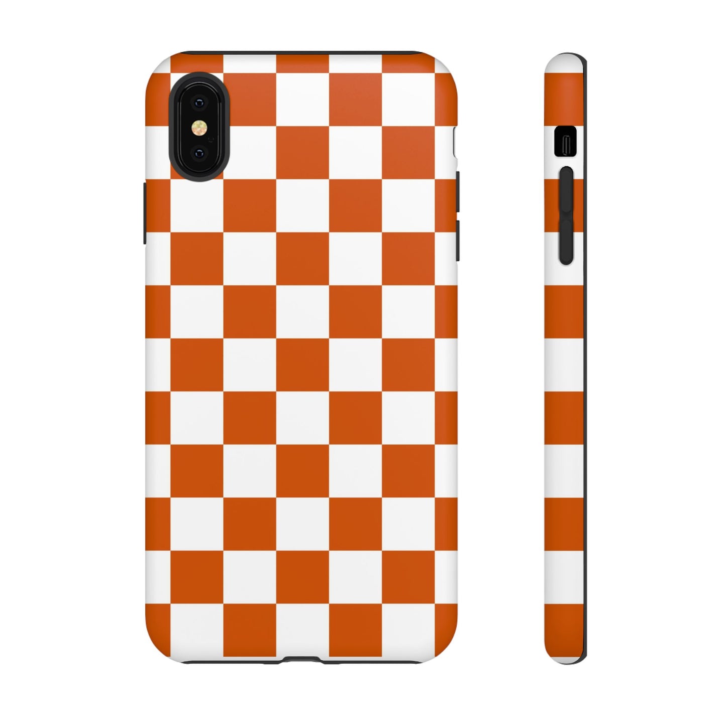 Checkered Phone Case, Checkered Phone Case - iPhone 17 16 15 14 13 12 11 Pro Max  - Trendy Black and Brown Checkerboard