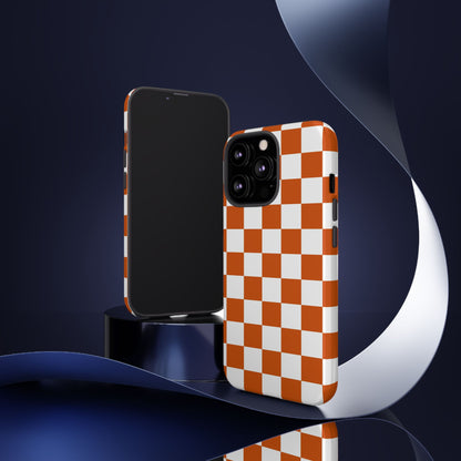 Checkered Phone Case, Checkered Phone Case - iPhone 17 16 15 14 13 12 11 Pro Max  - Trendy Black and Brown Checkerboard